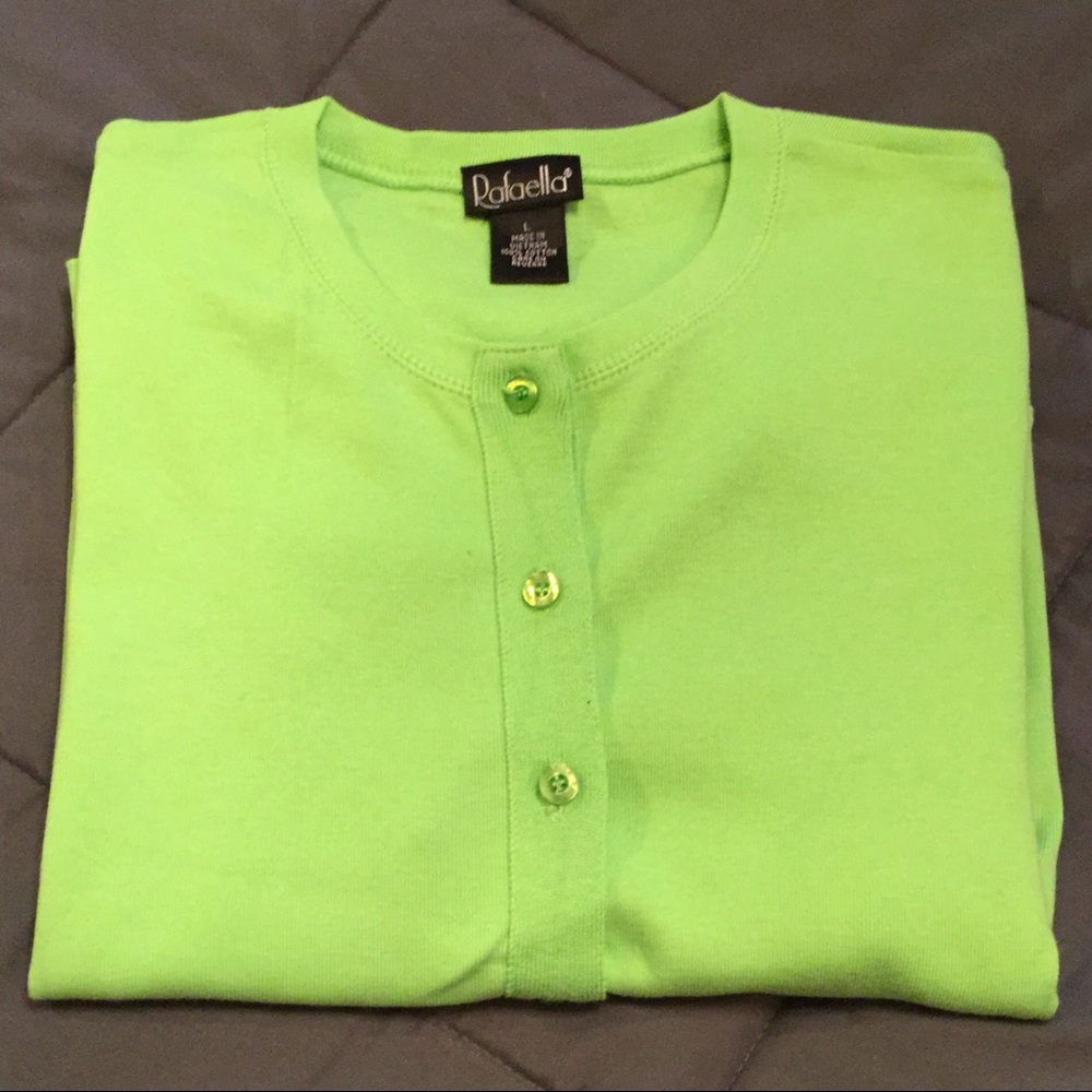 GORGEOUS NWOT RAFAELLA BUTTON DOWN SWEATER SIZE L